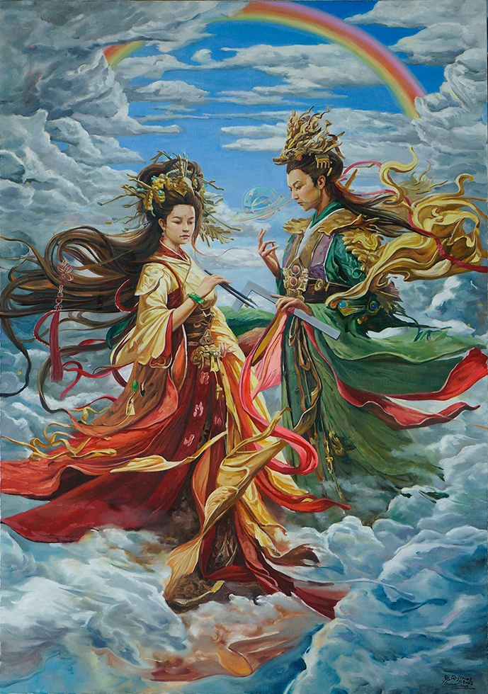 《伏羲女娲图》 20240714 张刚