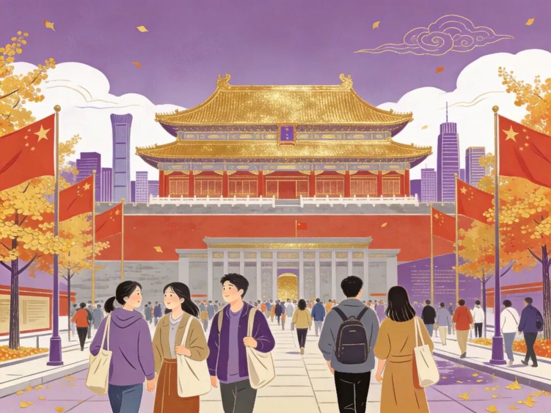 国庆北京看展出游喜庆全景