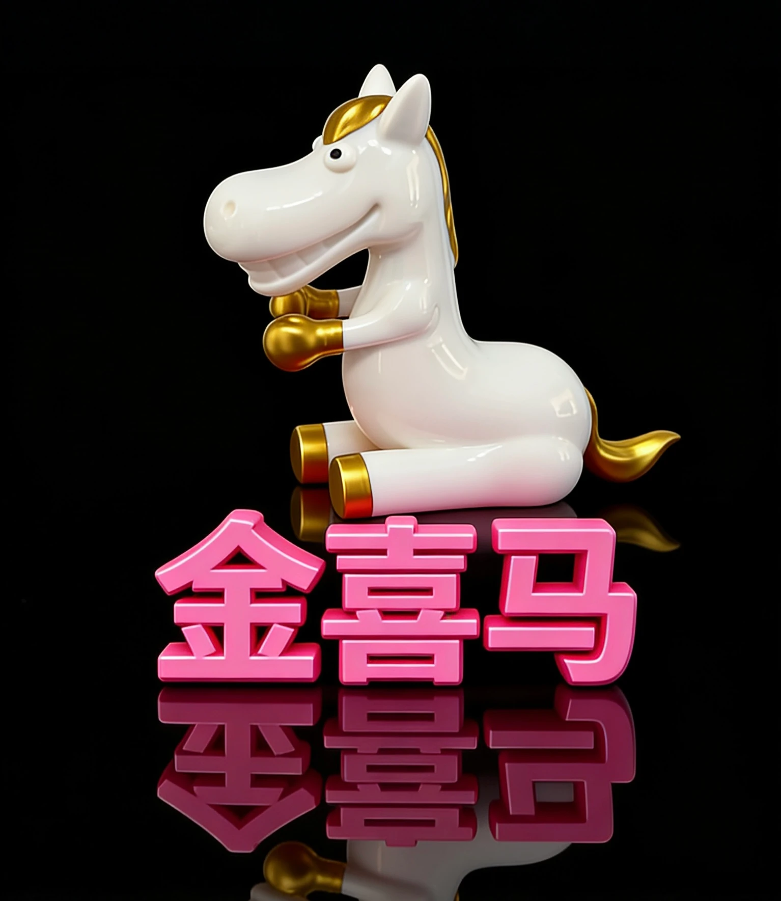 惊喜马之白马
